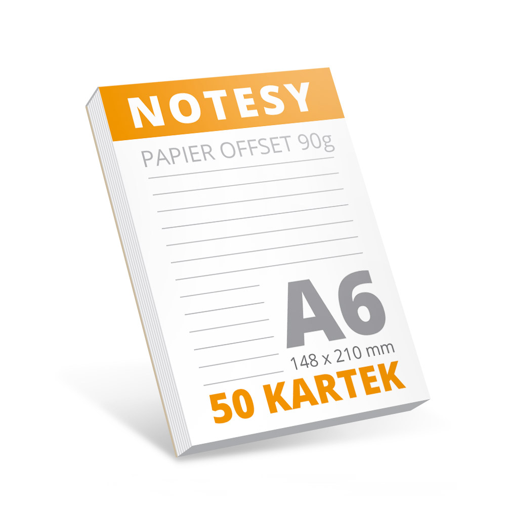 Notatnik klejony A6 - 50 kartek - 1000 szt., gadżety reklamowe